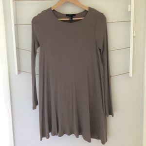 dark nude long sleeve dress